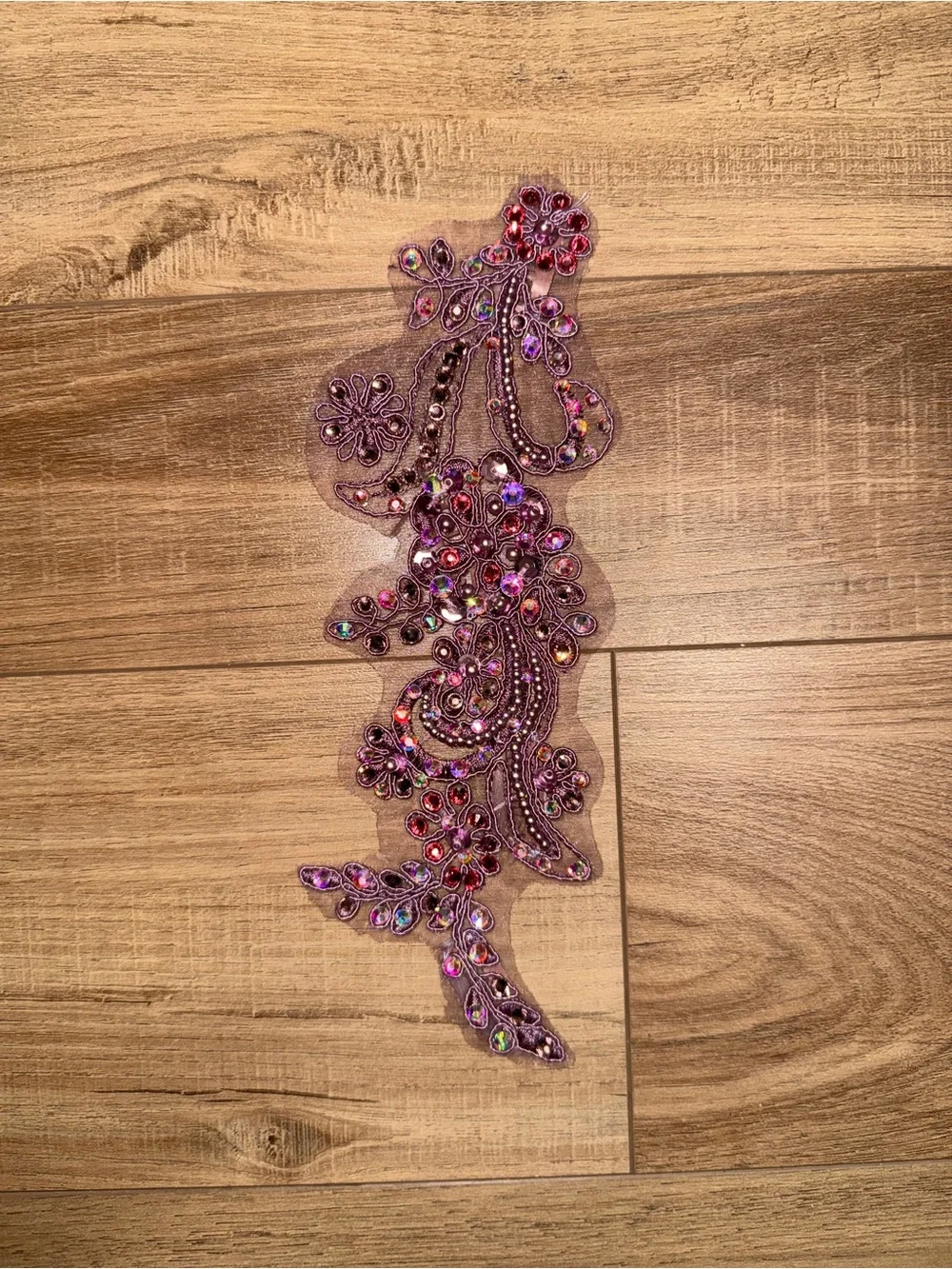 Weissman Fuchsia Pink Dance Costume with Beaded Applique